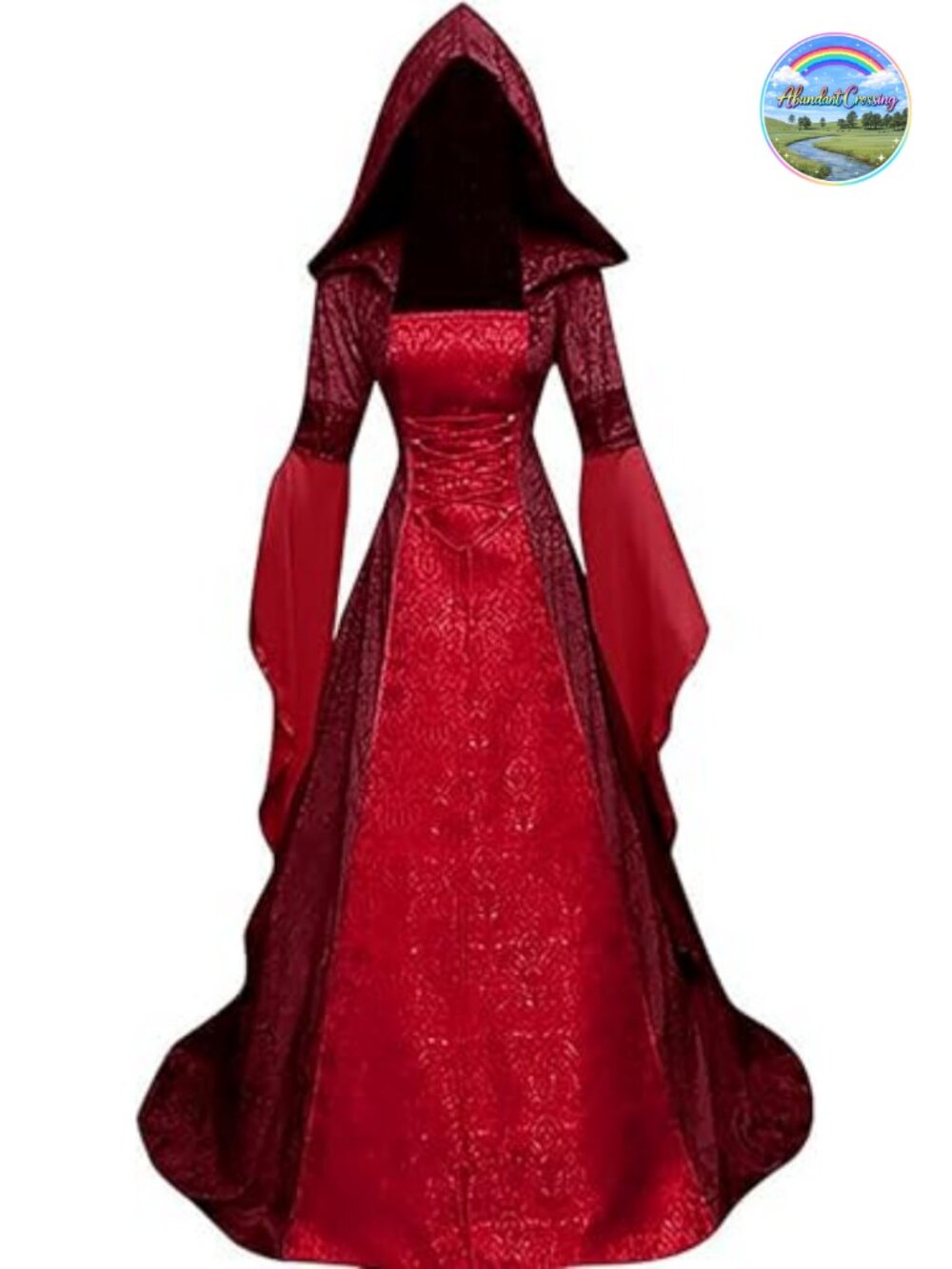 Women's Gothic Hooded Witch Dress Medieval Victorian Halloween Costume